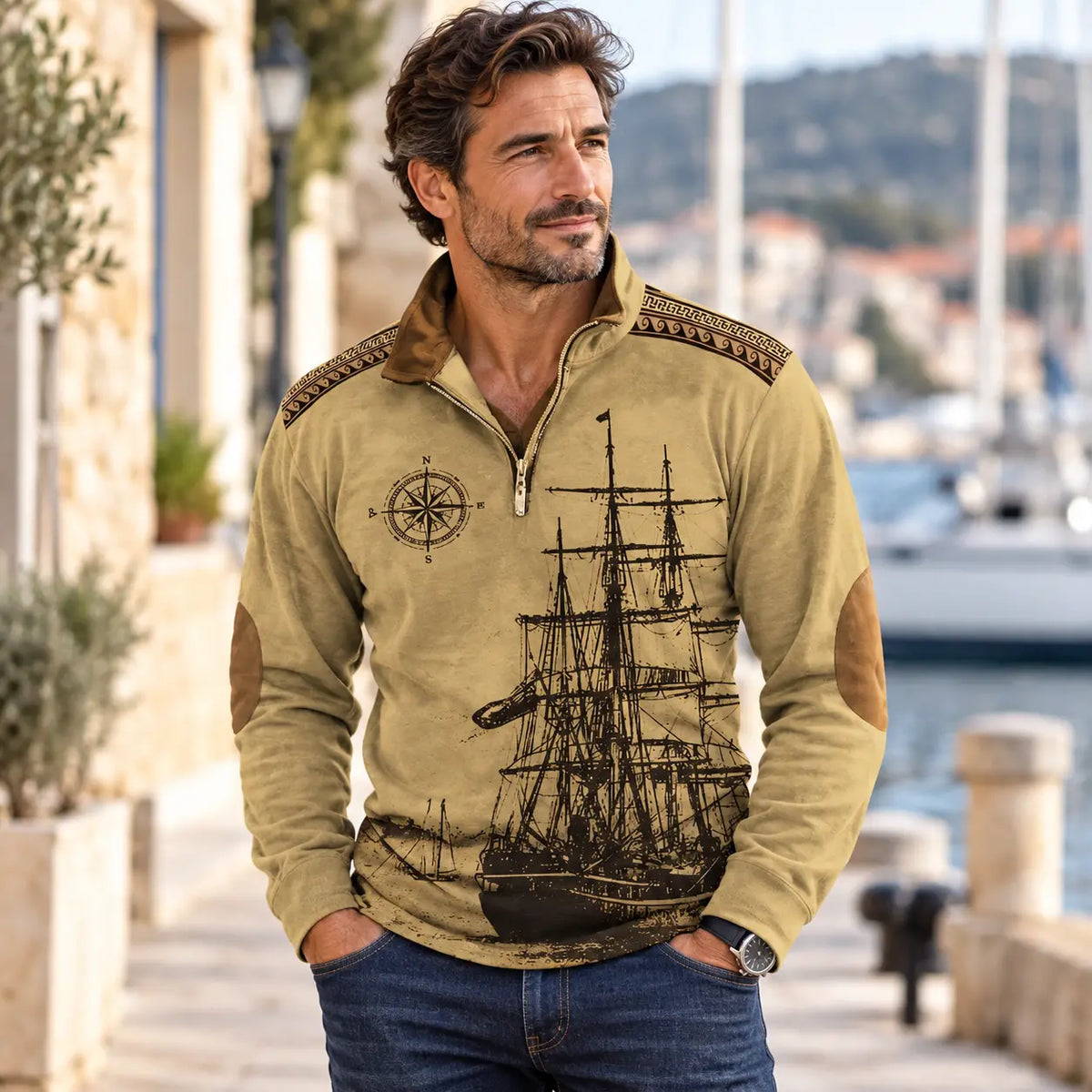 【XS-5XL】🔥Oferta ograniczona czasowo: 50% taniej🔥 Męska koszulka polo ze stójką w stylu marynarskim – Nowy model 2026 – Miękka i wygodna