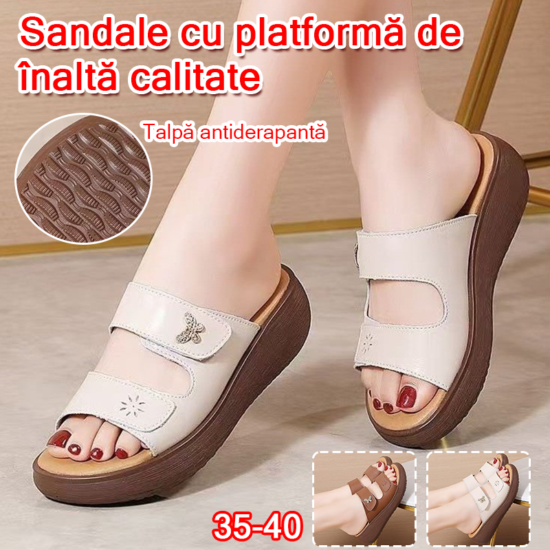 💥🔥【Zniżka ograniczona czasowo】【35-40】🔥Pantofi noi cu talpă moale cu velcro, talpa este cu 5 cm mai înaltă