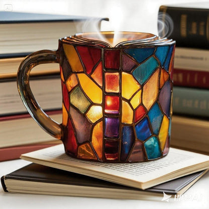 💖 Bestseller — 50% rabatu 📚 Kubek do kawy w szályká ksiógő 3D z kolorowym nadrukiem