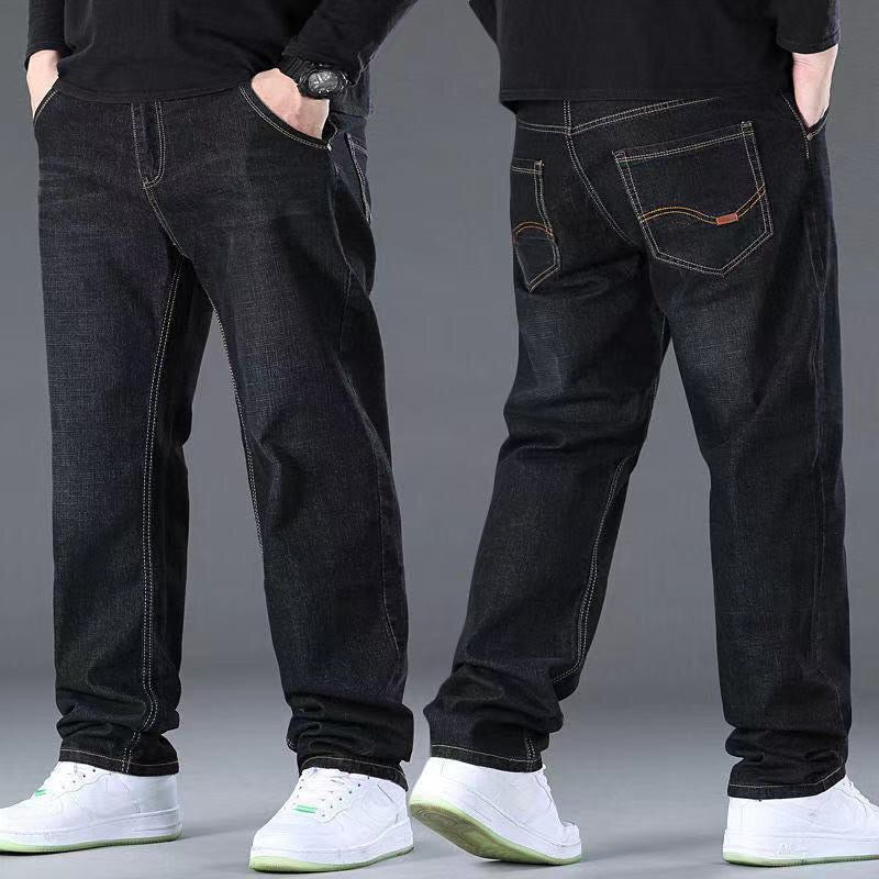 👖😎【50% отстъпка🔥】【45-160 кг】💕🔥 Мъжки ежедневни еластични дънки с големи размери - свободни и удобни
