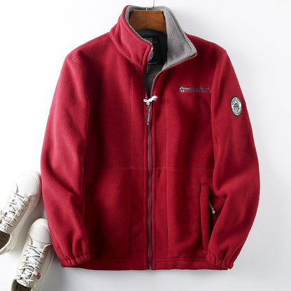 Abrigo grueso de lana para hombre con forro de peluche, disponible en tallas grandes, cálido y cómodo para otoño e invierno