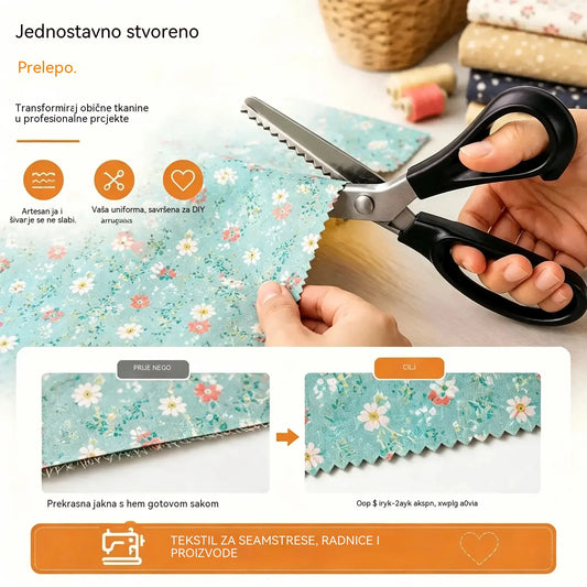 2 komada 🔥Kupite jedan, dobijte jedan gratis✂️ Profesionalne cik-cak škare - Škare za tkaninu s oštrim nazubljenim oštricama