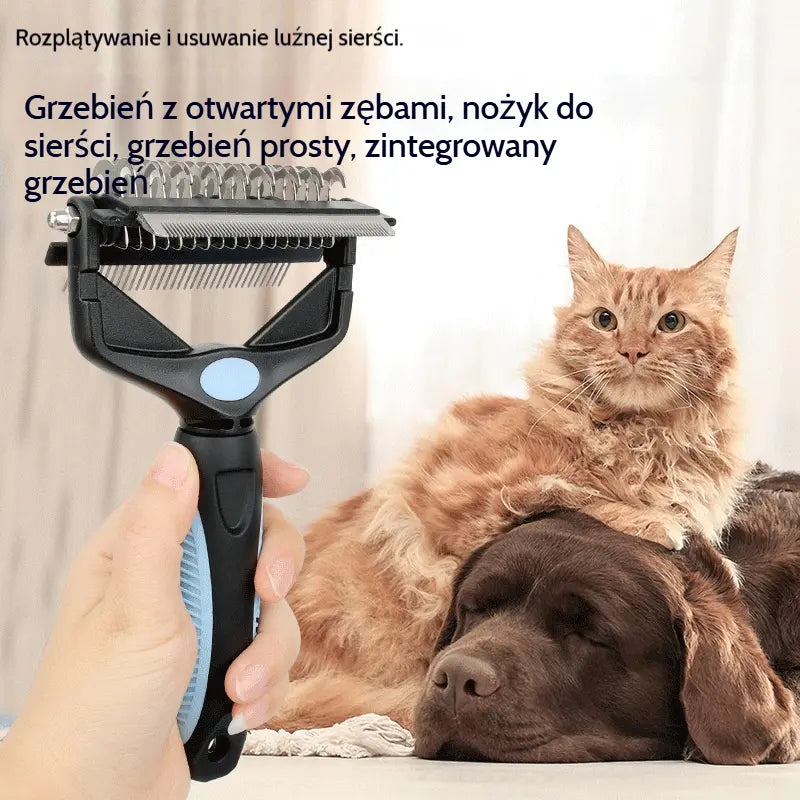 🐕🐈 Wielofunkcyjny grzebień 3-w-1 do rozplątywania sierści zwierząt domowych, grzebień do usuwania luźnej sierści dla psów i kotów
