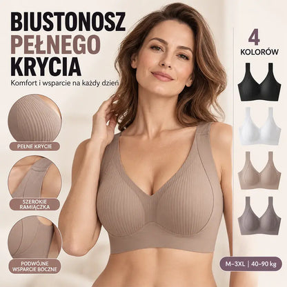 😍【Zestaw 4 sztuk】Bezszwowy biustonosz damski bez fiszbin ❤️【40–95 kg】