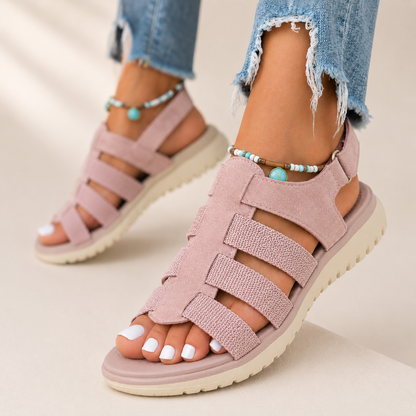 🥿【36-43】Wsparcie łuku stopy, oddychająca, miękka gumowa amortyzacja, płaskie sandały