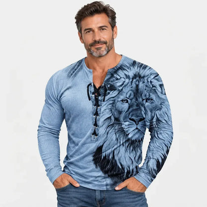【S-4XL】🦁🦁2026 【Nowość】 Męski T-shirt w stylu casual z nadrukiem 3D