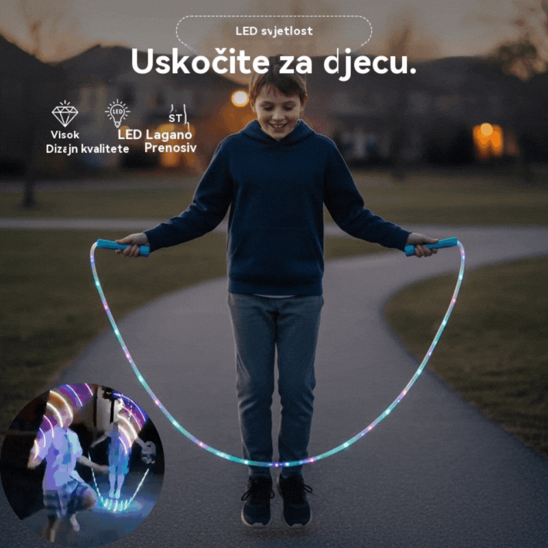 🏃【Kupite 2, dobijte 2 gratis】🌈 LED svjetleće uže za preskakanje za djecu