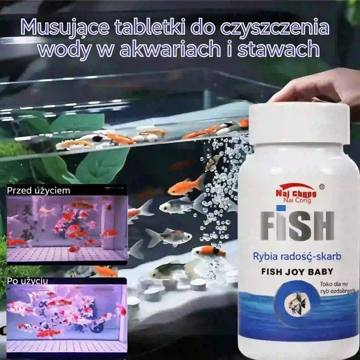 🐟【Kup więcej, zaoszczędź więcej】💧 Tabletki musujące do czyszczenia akwariów i stawów🔥