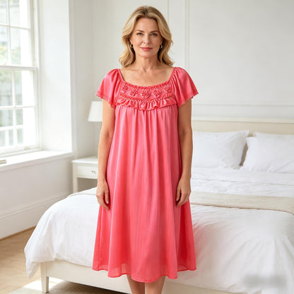 【M-2XL】Лятна нощница за дома, дълга пижама, изработена от фина, нежна за кожата ледена коприна