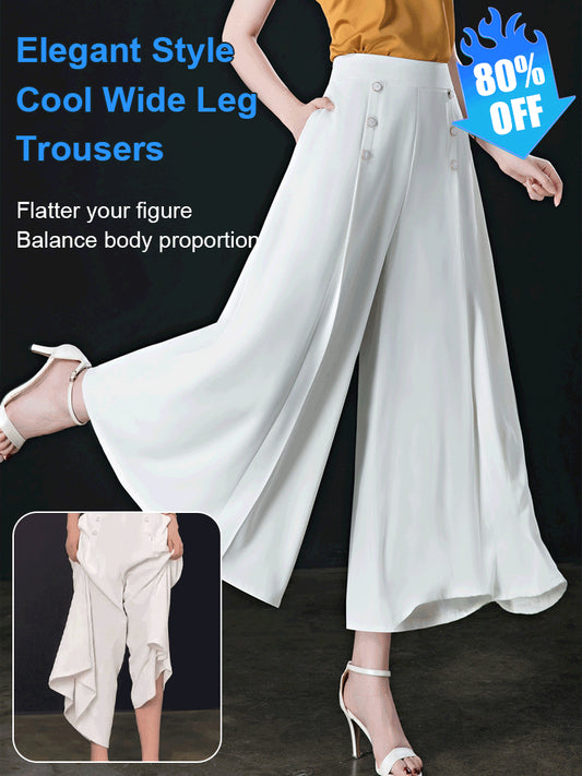 【🔥Hot Sale】💖【M-5XL】Modna ženska suknja širokih nogavica s visokim strukom na draperiju, prozračna, mekana i udobna, nezaobilazan dio vaše ljetne garderobe
