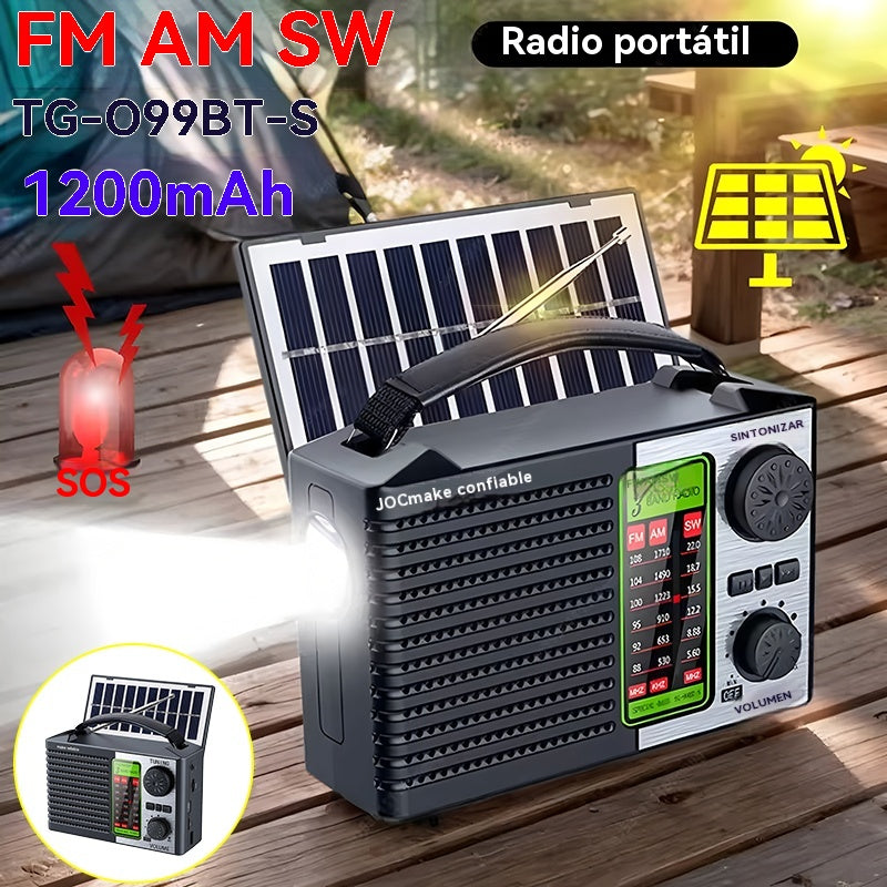 🏕️💥Oferta especial💥🏕️ Radio multifunción portátil solar, ✅Admite escucha de frecuencia completa de banda completa ✅Admite modo Bluetooth