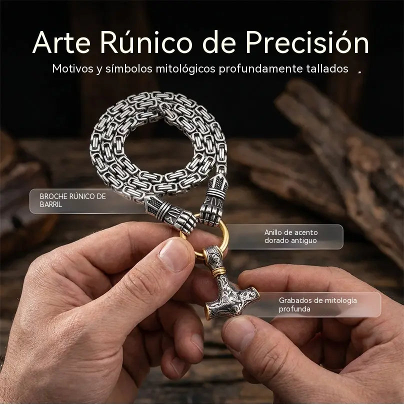 ⚡ 50% de descuento 🔥 Collar con martillo vikingo de Thor