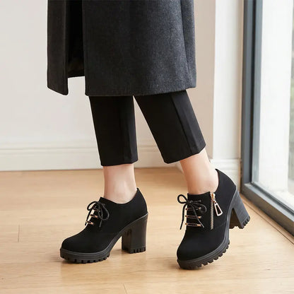 【35-42】🤎 Damskie brązowe botki na obcasie w stylu vintage — połączenie stylu i wygody