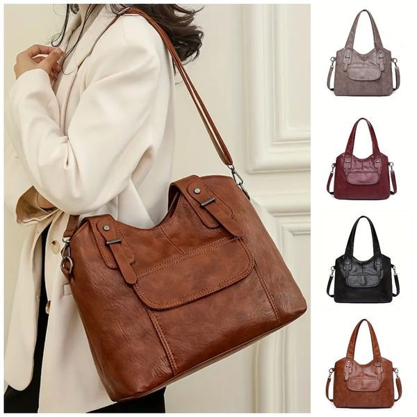 📢【50% отстъпка】👜Нова дамска винтидж чанта през рамо от естествена кожа