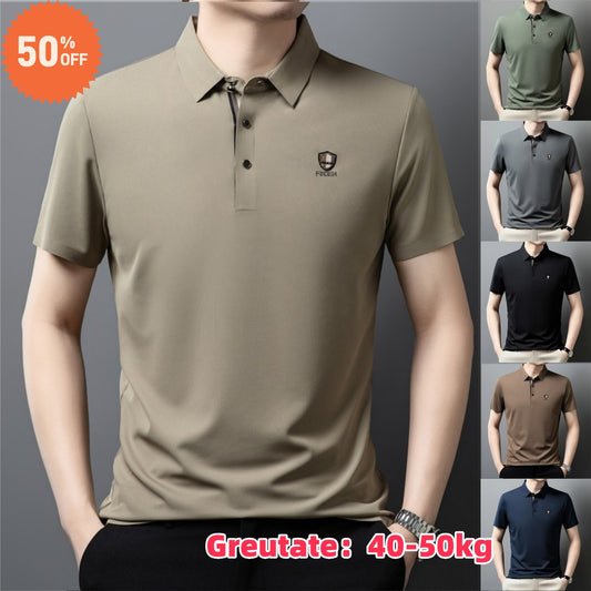 ✨✨【M-4XL】2026 Lodowa jedwabna koszulka polo z półrękawkiem na co dzień
