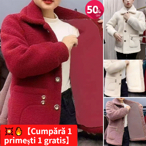🔥💥🔥☃️Dámska teplá bunda jeseň a zima 2025, nová móda, zamat, hrubá imitácia jahňacej vlny
