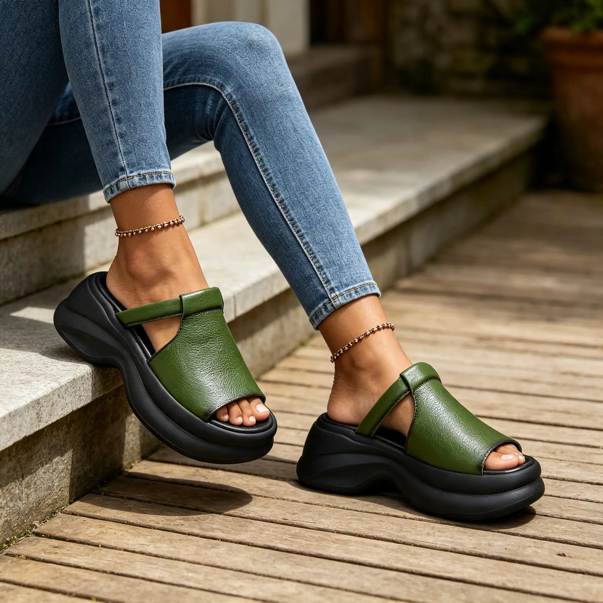 🔥【Compra 1, llévate 1 gratis】🔥【35-40】👡Nuevas sandalias de mujer con suela gruesa y diseño de "boca de pez", que aumentan la altura (altura del tacón: 6 cm)