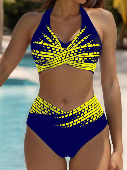 👙 【Popust 50 % 💥】【S–XL】👉 Dvodijelni bikini za žene u većim veličinama ✅ Visoki struk ✅ Visoka elastičnost