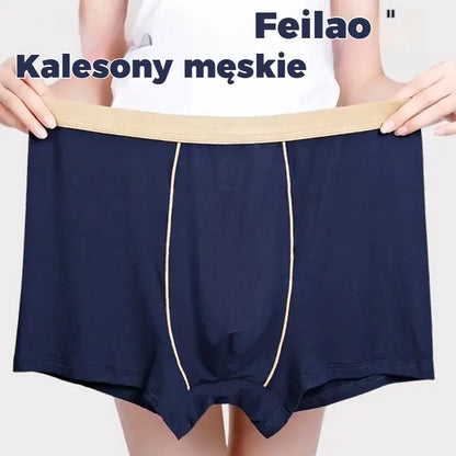 【Zestaw 4 sztuk】 【XL–9XL】 Wygodne męskie bokserki — Materiał z czystej bawełny; przewiewny, elastyczny i miękki w dotyku. 【45 kg–150 kg】