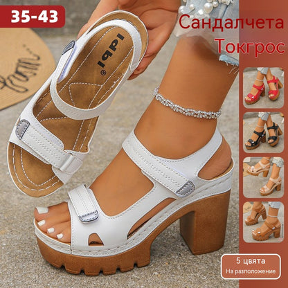 ✨👠【Rozmiary 35-43】🔥 🎉 Sandały na platformie z grubym obcasem — podkreślają wysokość, są bardziej stabilne i stylowe