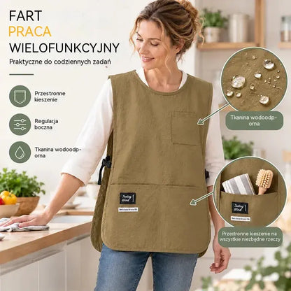 👩‍🍳✨ Wodoodporny i odporny na plamy fartuch – idealny do gotowania, rękodzieła i ogrodnictwa, z wygodnym dopasowaniem 🛡️