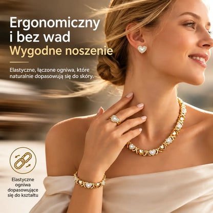 🎁 Wczesna oferta świąteczna: połowa ceny 🎅 4-częściowy, pozłacany klasyczny zestaw biżuterii w kształcie serca