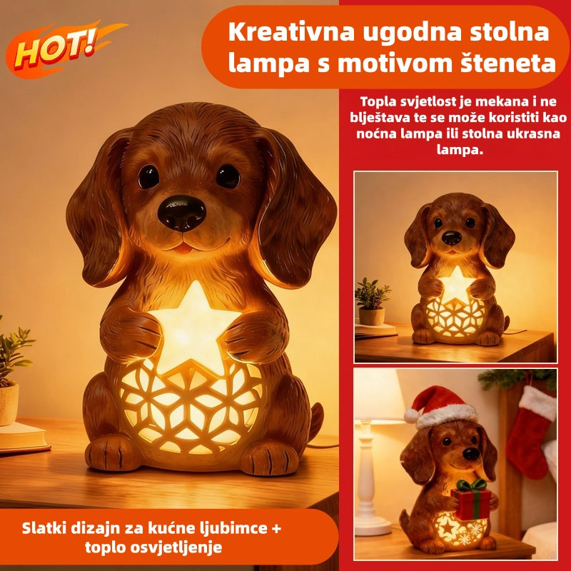 🐶💡50% popusta🔥 Slatka osvijetljena lampa u obliku statue psa za kućni dekor, savršena za uređenje doma ili kao poklon