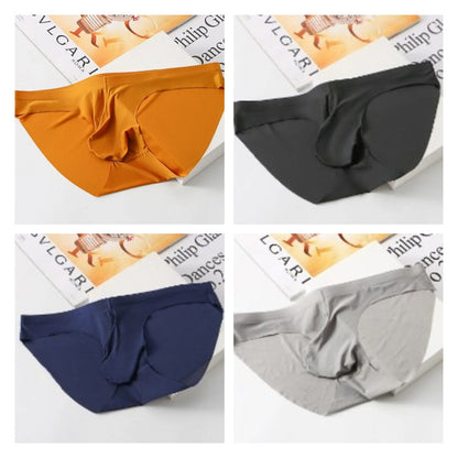 😎【Compra 4 y llévate 4 gratis】🎁Ropa interior sin costuras de seda de hielo para hombre, pantalones de secado rápido con separador de huevos y pistola convexa