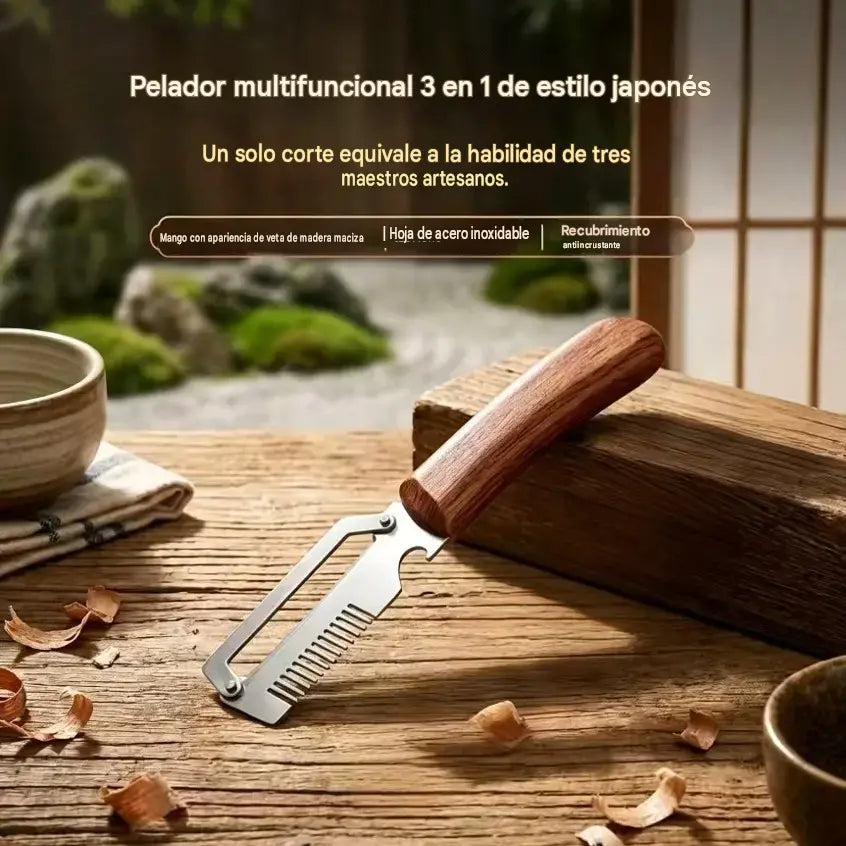 ✅Compra 1, llévate 1 gratis (2 artículos) 🧅🔪 Pelador de cocina multifuncional 3 en 1: ¡Pela, corta y abre botellas! 🔥