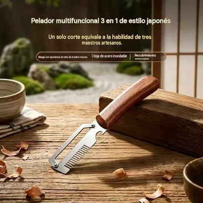 ✅Compra 1, llévate 1 gratis (2 artículos) 🧅🔪 Pelador de cocina multifuncional 3 en 1: ¡Pela, corta y abre botellas! 🔥